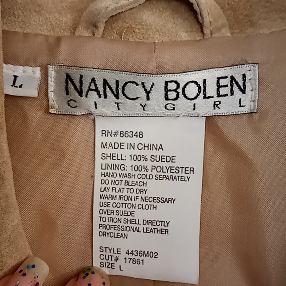 Nancy Bolen Patchwork Suede Jacket Size Large - image 5